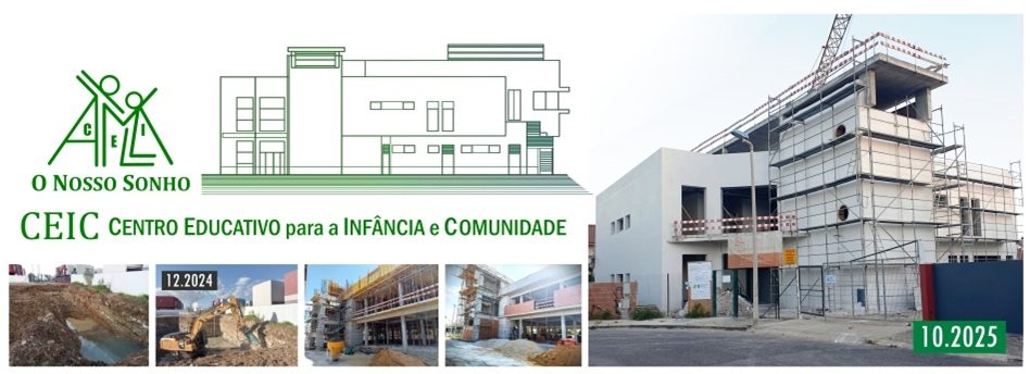 Imagens com a evolução da construção do edifício CEIC , desde dezembro 2024.